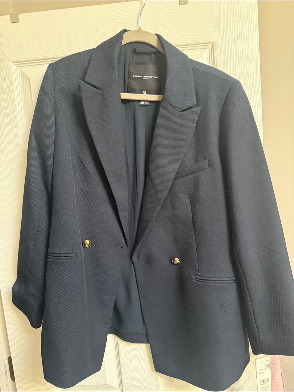French Connection women's Navy Double-Breasted Blazer